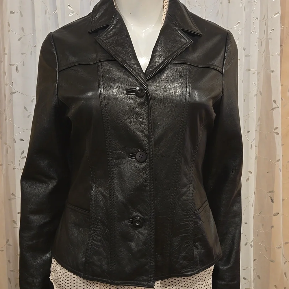 Wilsons Leather Button Jacket With Pockets